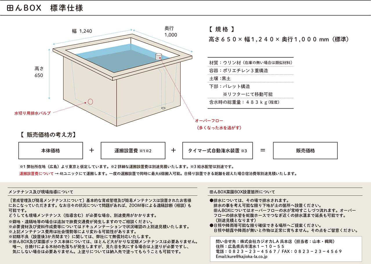 田んBOX　標準仕様